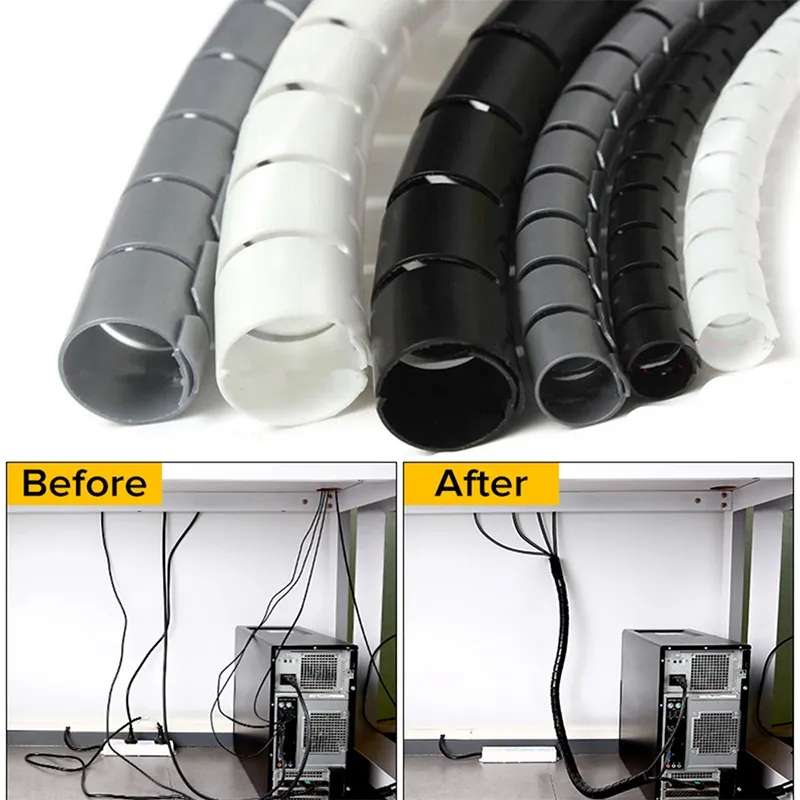 Plastic Pipe Clip - Organisateur de câbles en spirale Flexible